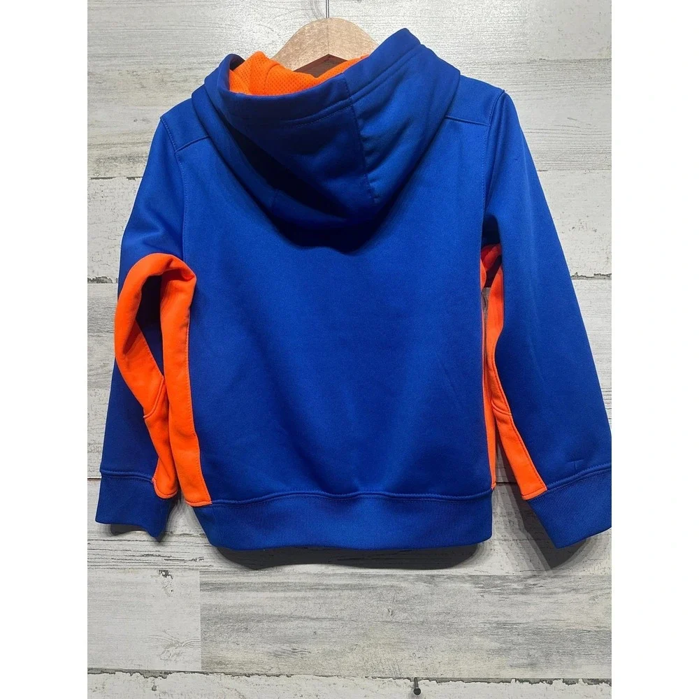 Nike Therma-FIT Hoodie Boys 4 Blue Orange Football Graphic EUC
